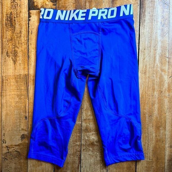 Nike pro leggings dri fit athletic pants size small blue base layer atheticwear - Picture 1 of 4